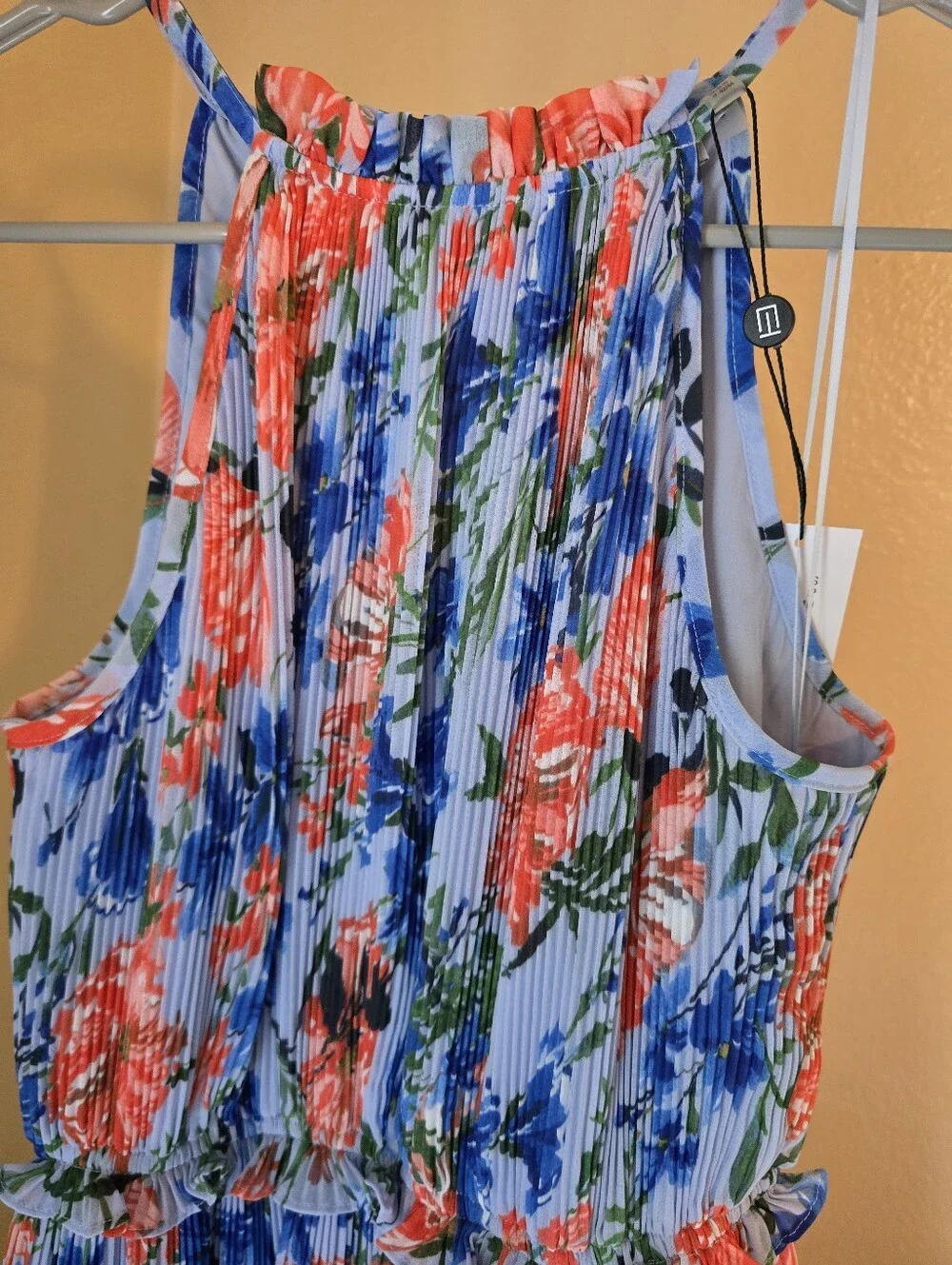 NWT Elie Tahari The Morgan Midi Dress Floral Pleated Halter in size Small - Picture 15 of 17